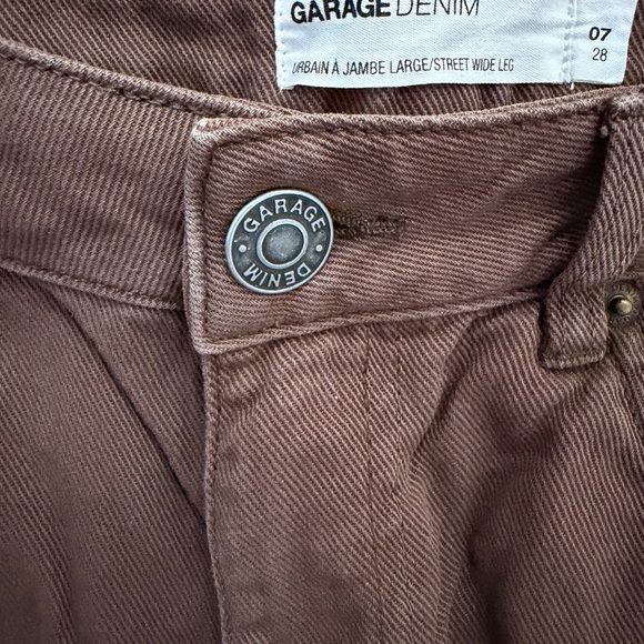 Garage Denim Wide Leg Chocolate Brown Denim Pants - Picture 7 of 13
